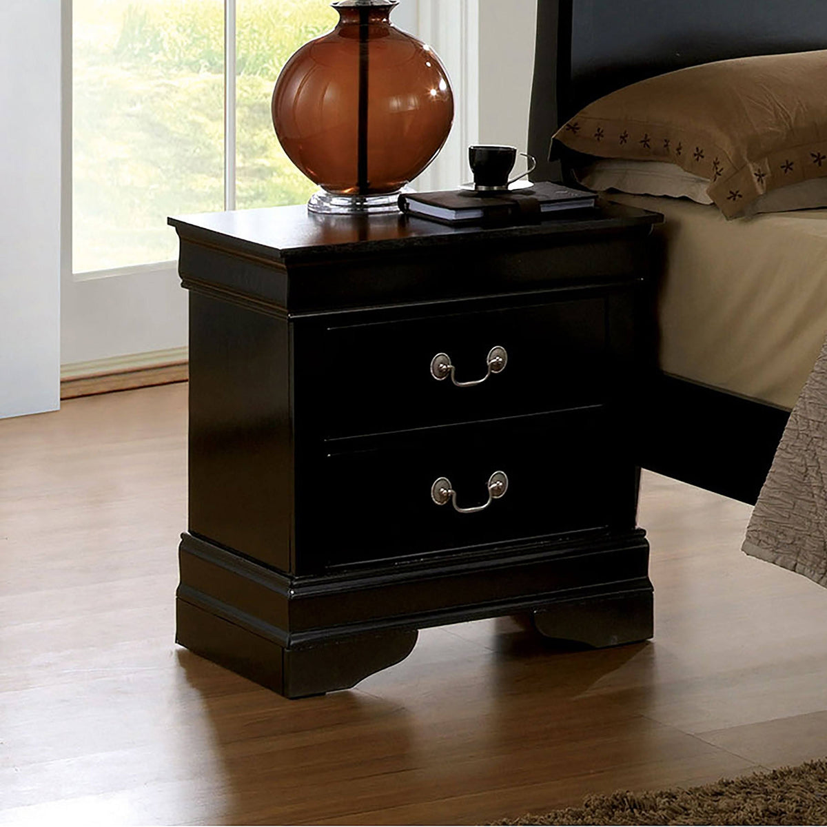 Grey Solid Wood Nightstand Z947