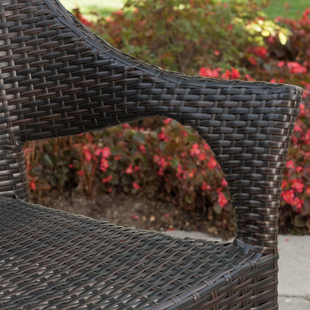 Acacia Wood Dining Set with Wicker Stacking Chairs U38407