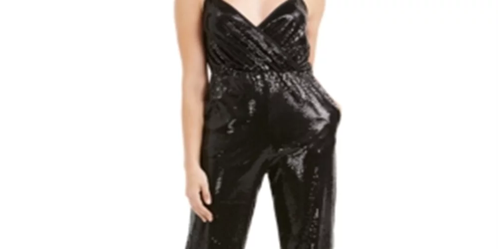 Black Sequin Jumpsuit N794