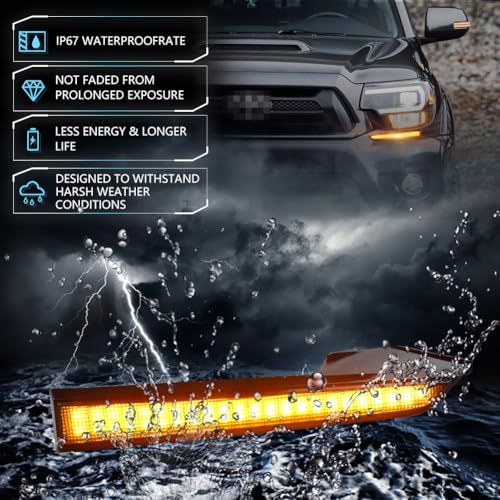 2 PCS White Amber LED Front Side Marker Daytime Running Light J5370