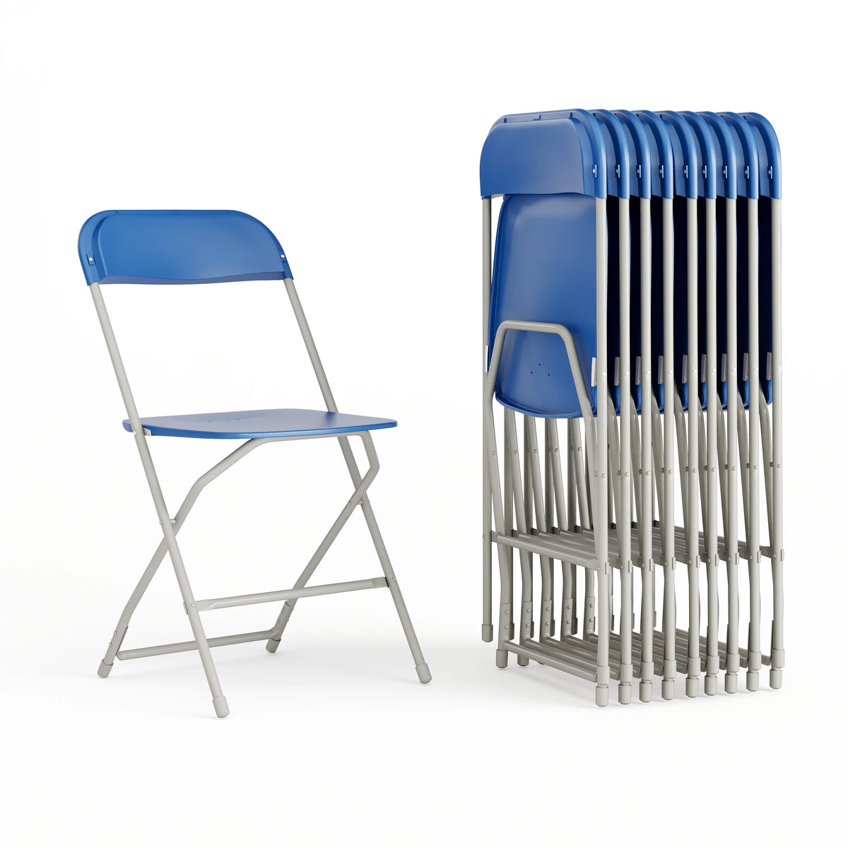 Grey Plastic Folding Chair 10 Pack L8640