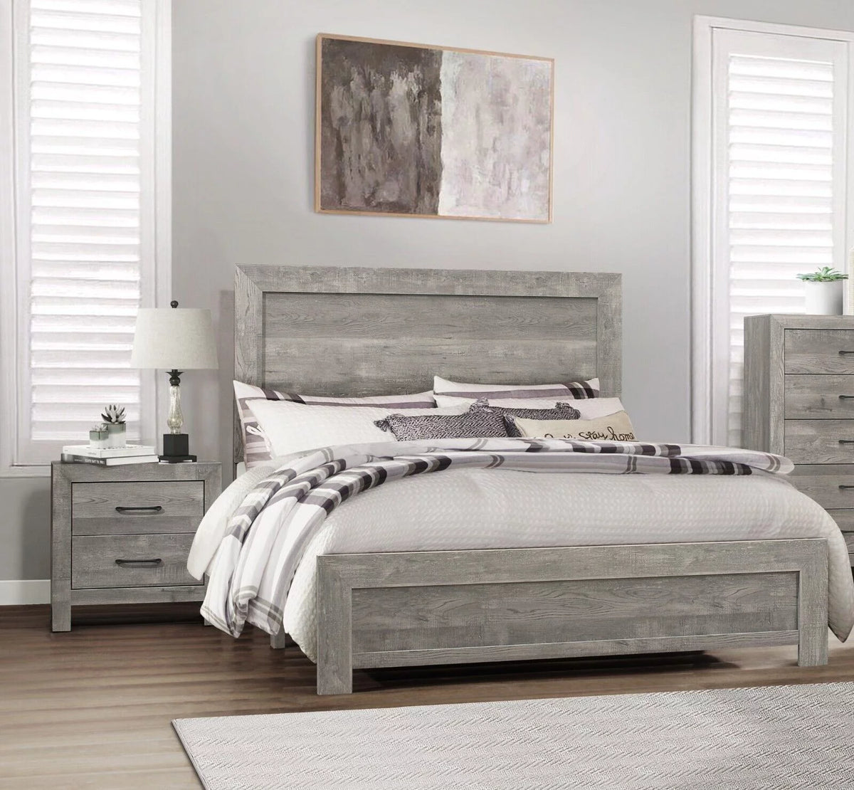 California King Size Bed and 2 Nightstands 3pc Set S847118