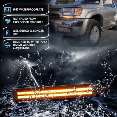 2 PCS White Amber LED Front Side Marker Daytime Running Light J5370