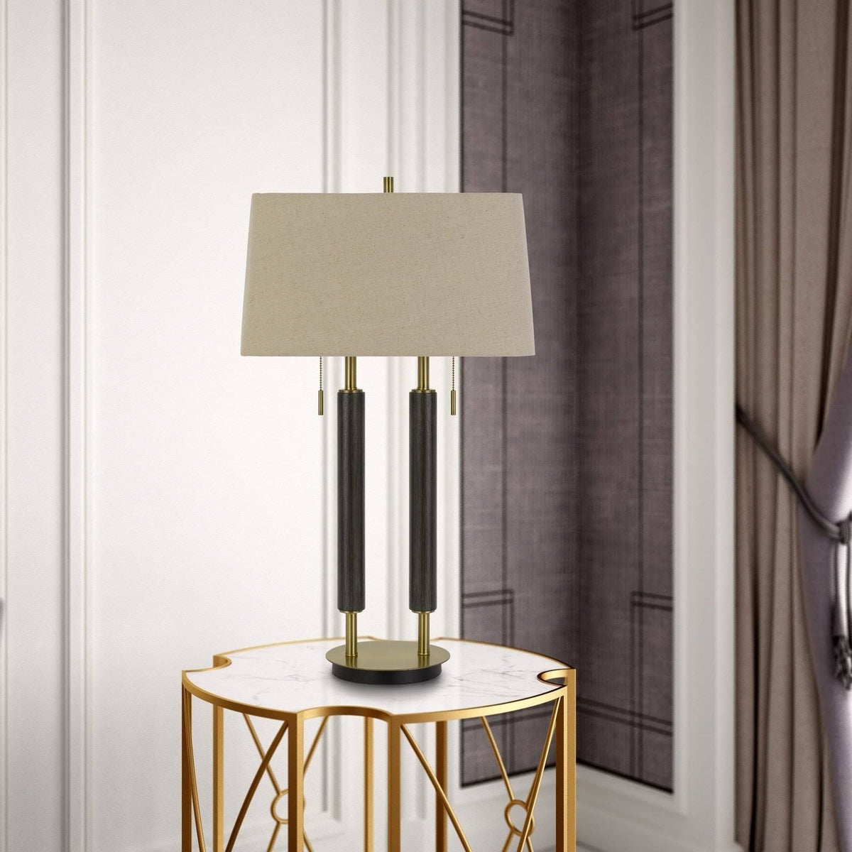 Metal and Wood Desk Lamp L68706