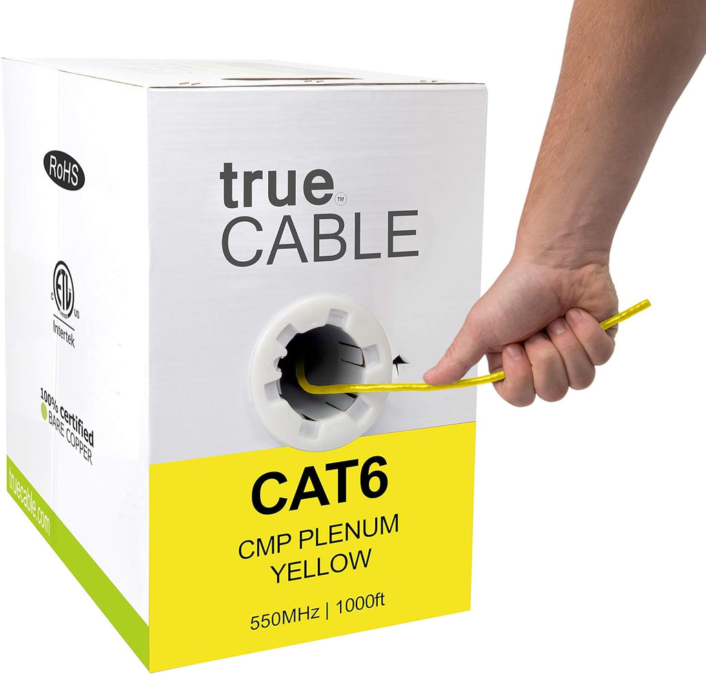 Gray 1000ft Cat6 Plenum Bare Copper Ethernet Cable I661
