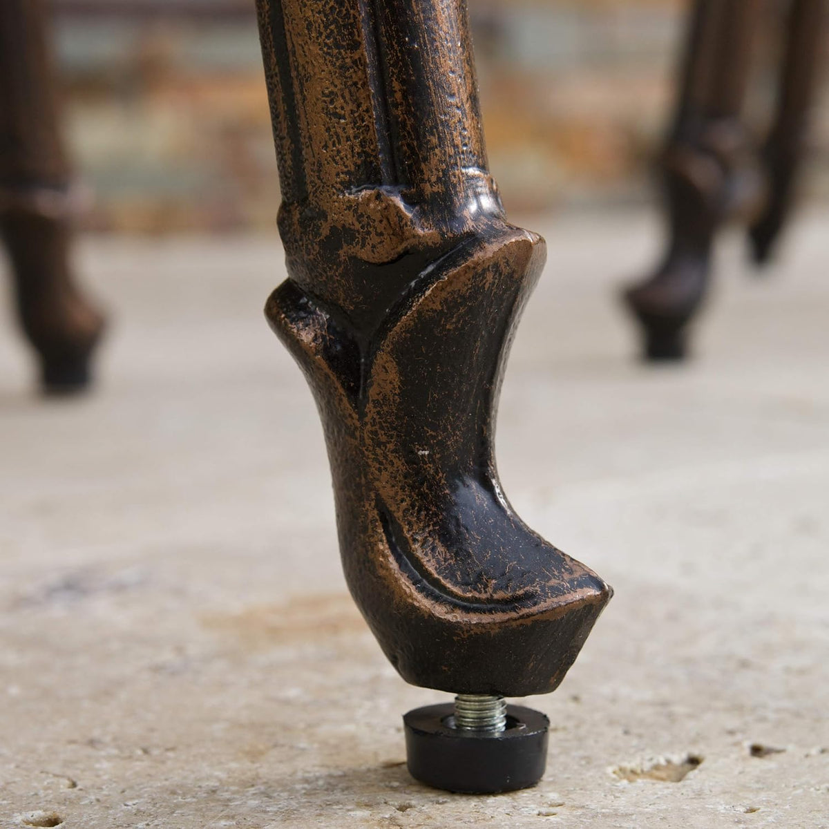 Cast Aluminum Bar Stools, 2-Pcs Set, Shiny Copper I96562