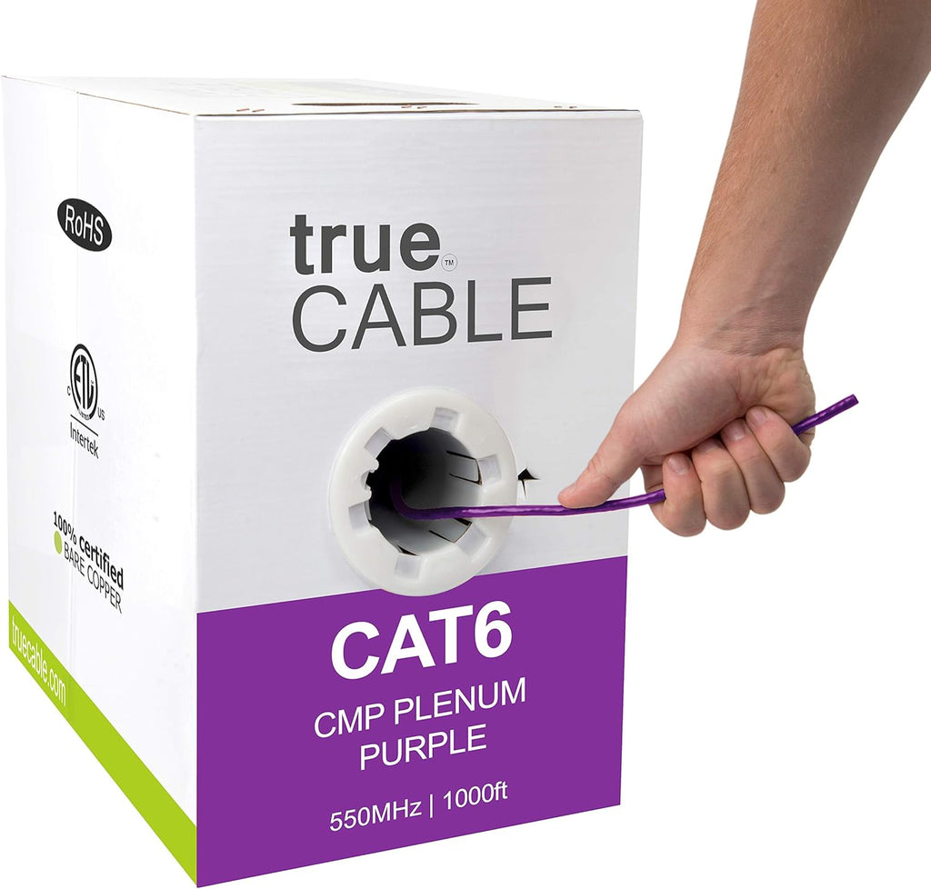 Gray 1000ft Cat6 Plenum Bare Copper Ethernet Cable I661