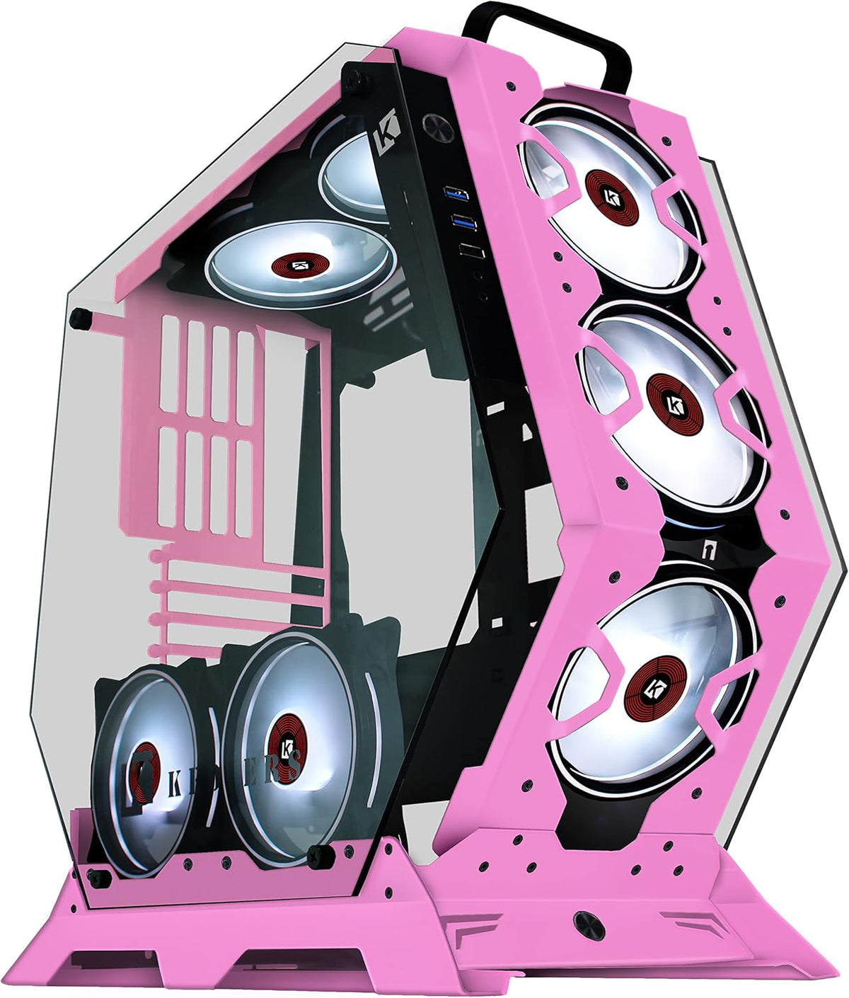 ATX Tower Tempered Glass Gaming PC Case with 7 RGB Fans Y275