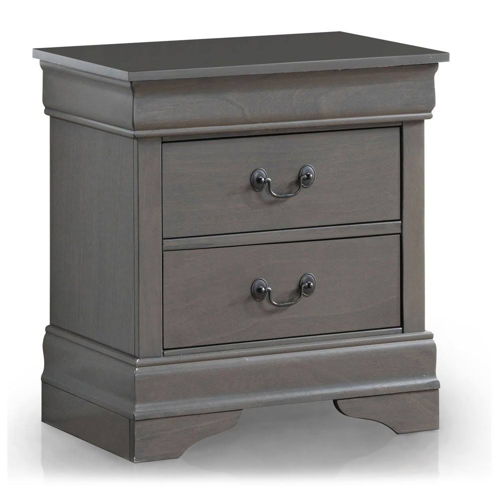 Grey Solid Wood Nightstand Z947