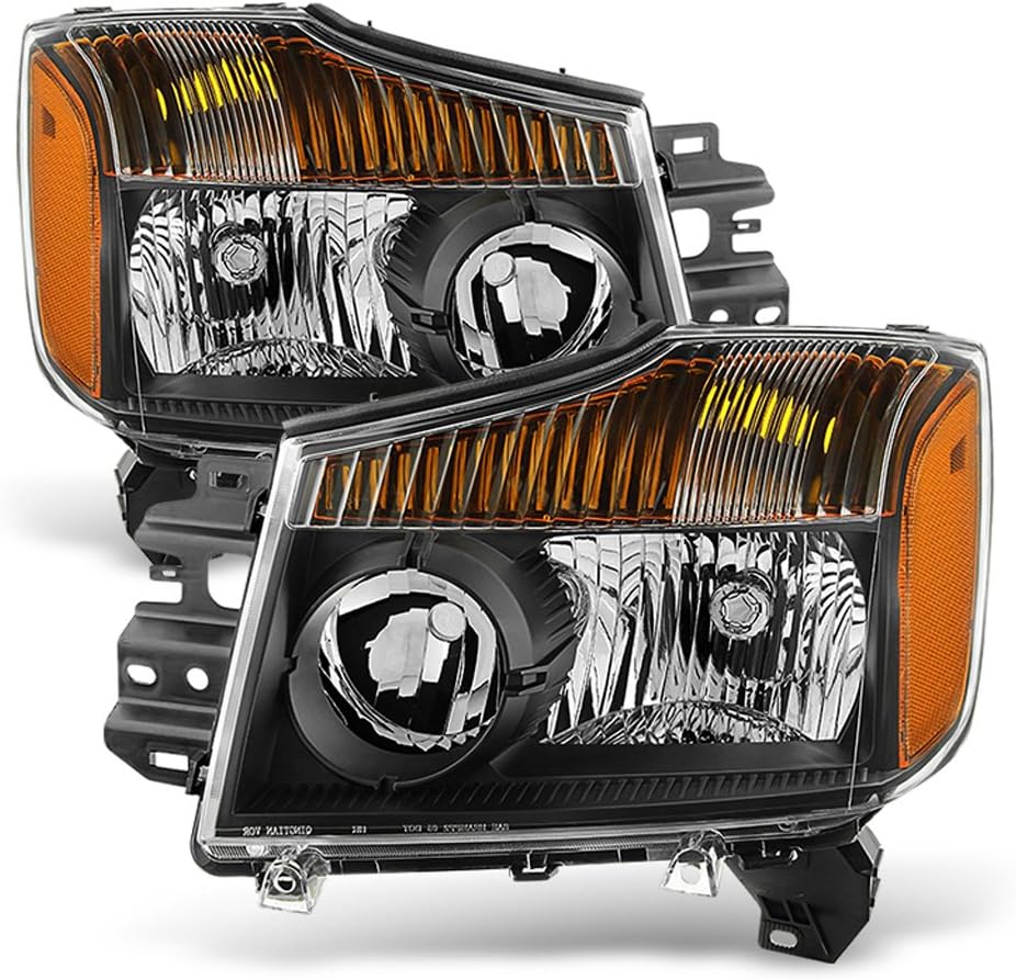 Black Headlights Replacement Front Lamps Pair X194615