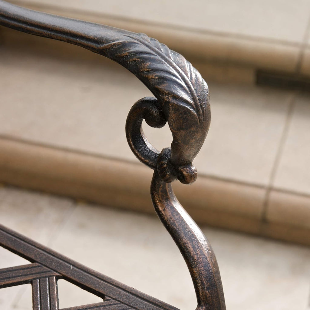 Cast Aluminum Bar Stools, 2-Pcs Set, Shiny Copper I96562