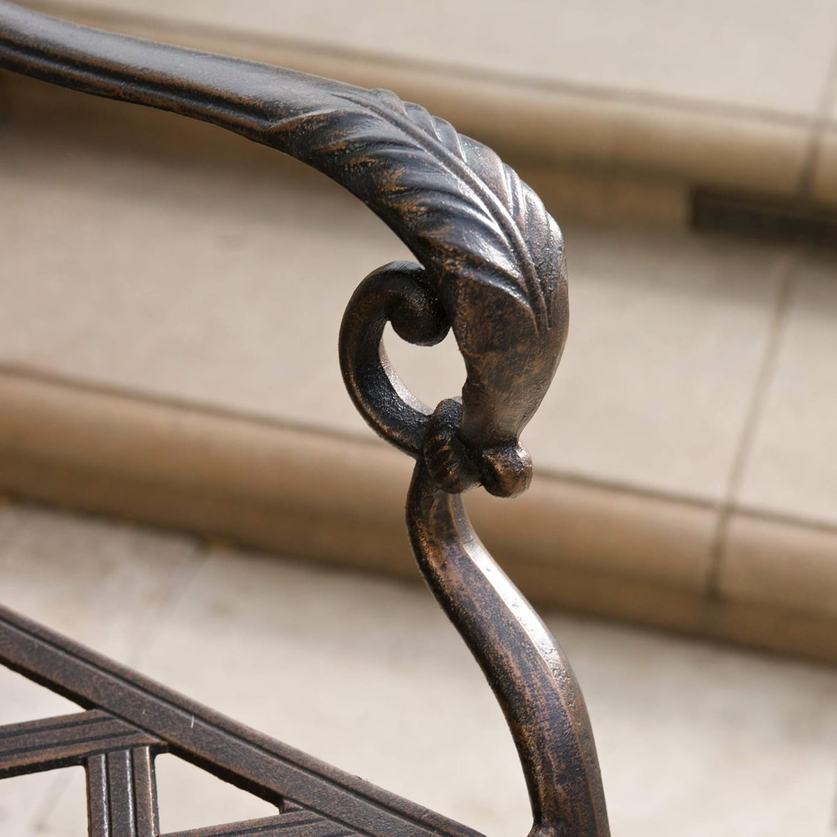 Cast Aluminum Bar Stools, 2-Pcs Set, Shiny Copper I96562