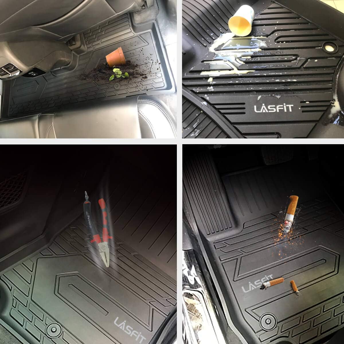Black All Weather TPE Car Floor Mats J282379