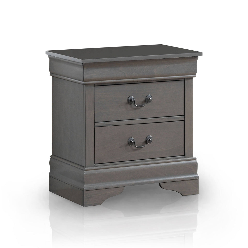 Grey Solid Wood Nightstand Z947