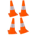 Orange Safety Cones 4Pc Plastic with Reflective Strip C83374