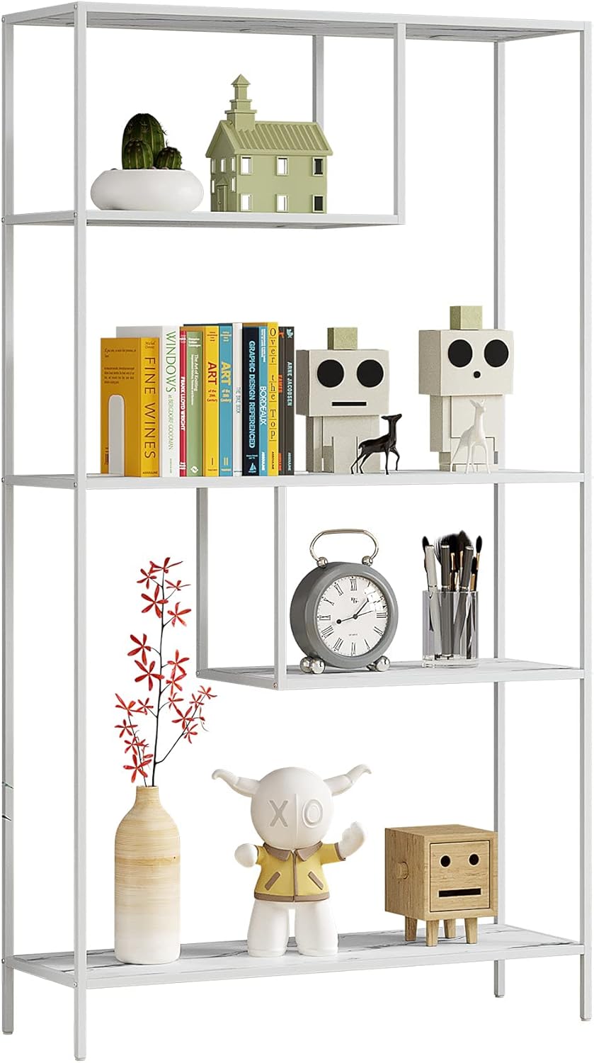 White 3-Tier Metal Bookshelf Storage Organizer V710763