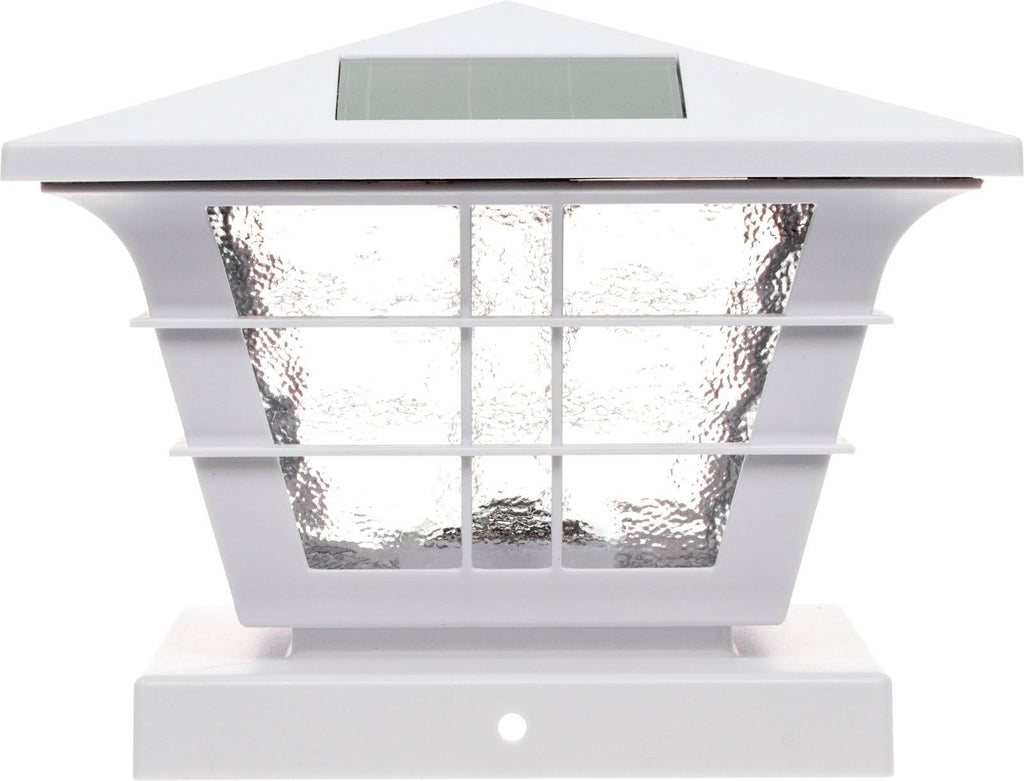 White Solar Post Cap Light with Base Adapter 12 Pack M740669