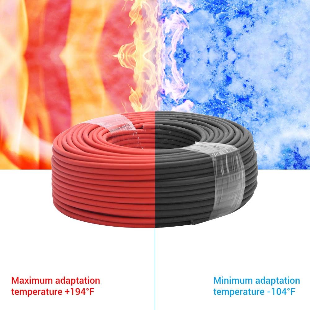 10AWG 6mm² Solar Panel Extension Cable Wire 100M Black Female U6263