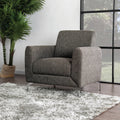 Brown Linen Fabric Padded Armchair R559