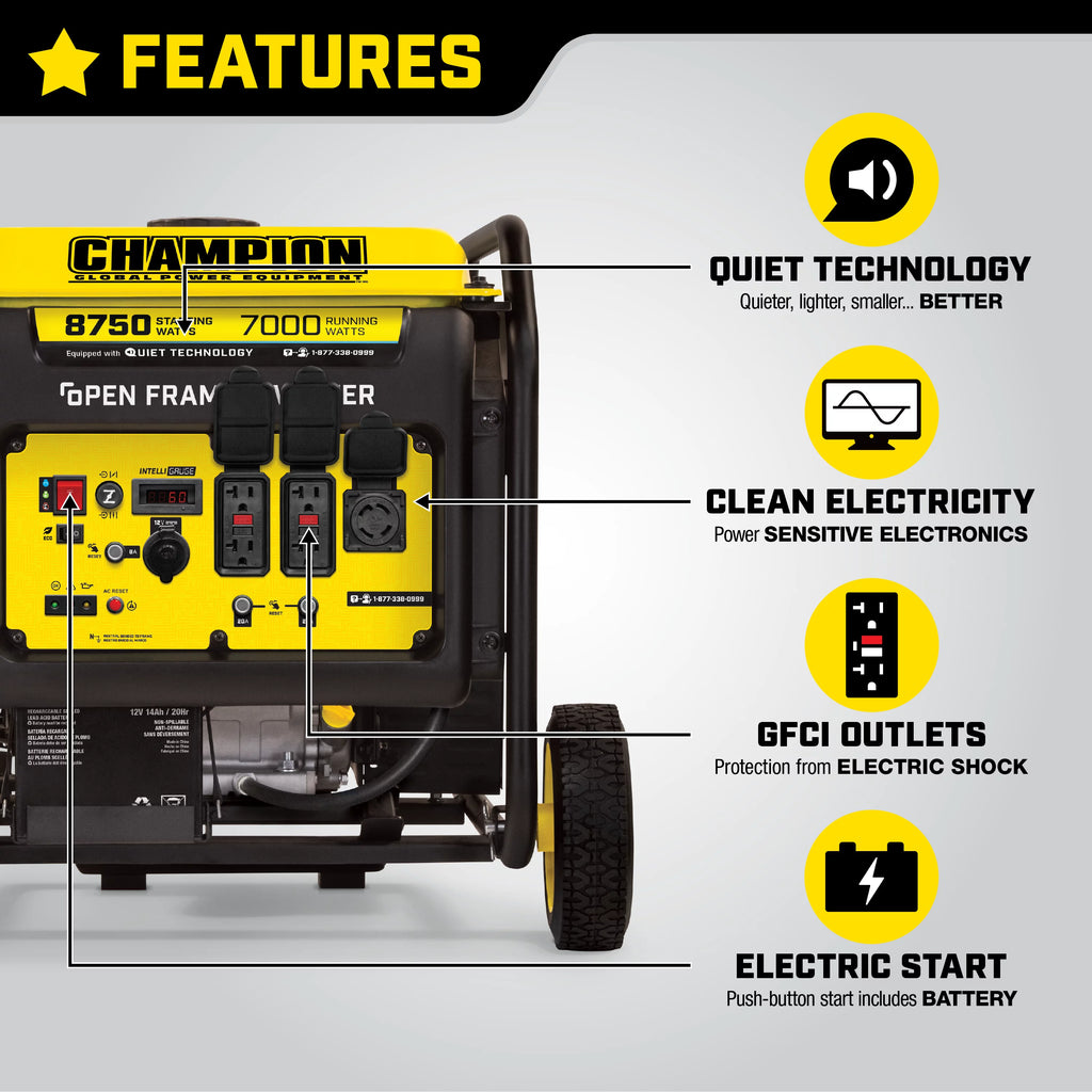 8750-Watt Electric Start Open Frame Inverter K973