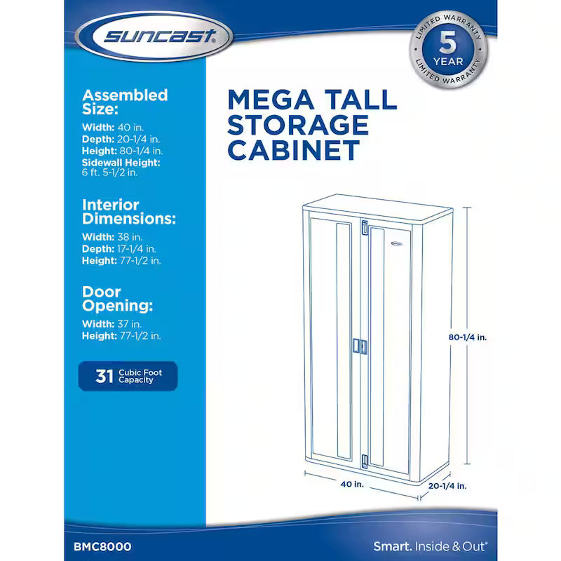 Resin Freestanding Garage Cabinet in Platinum R396378