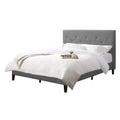 Light Gray Tufted Fabric Double Full Bed with Headboard M39261