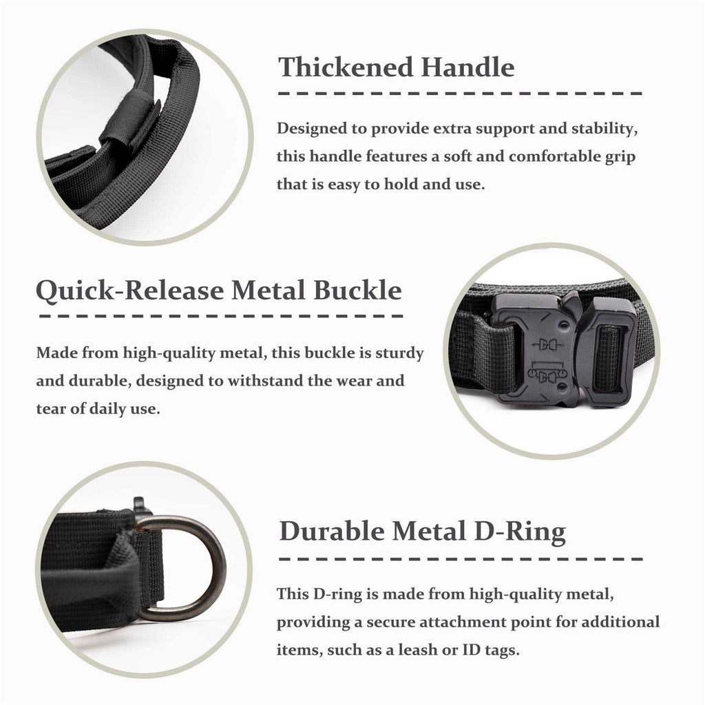 Adjustable Nylon Tactical Dog Collar with Control Handle F7179