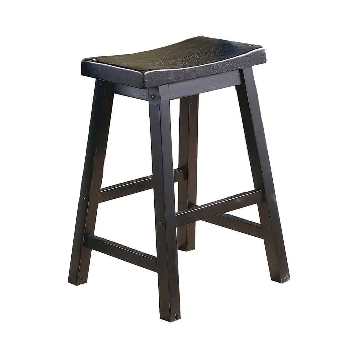 Black Solid Wood Counter Stool Set of 2 L52886