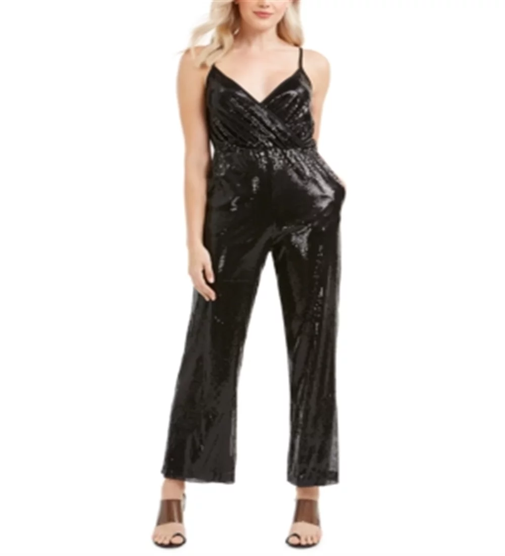 Black Sequin Jumpsuit N794