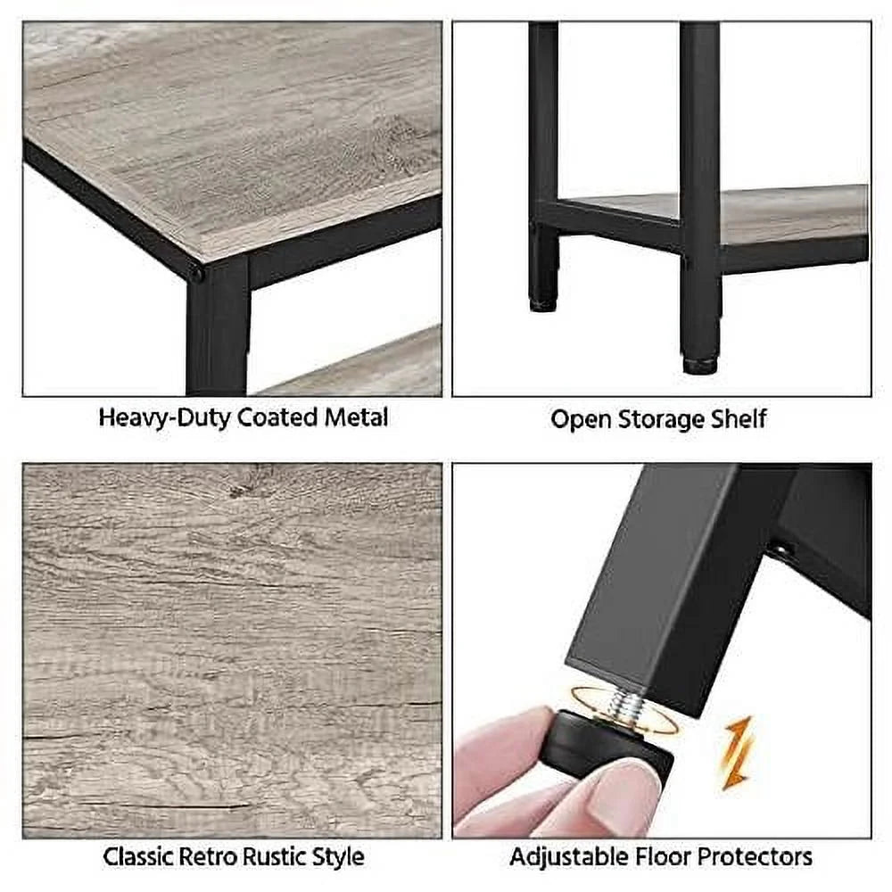 Console Table with Storage Metal Frame 40 x 14 x 32 Inches Gray Q3687