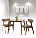 Solid Wood Dining Table and 2 Armchairs Medium Brown K96215