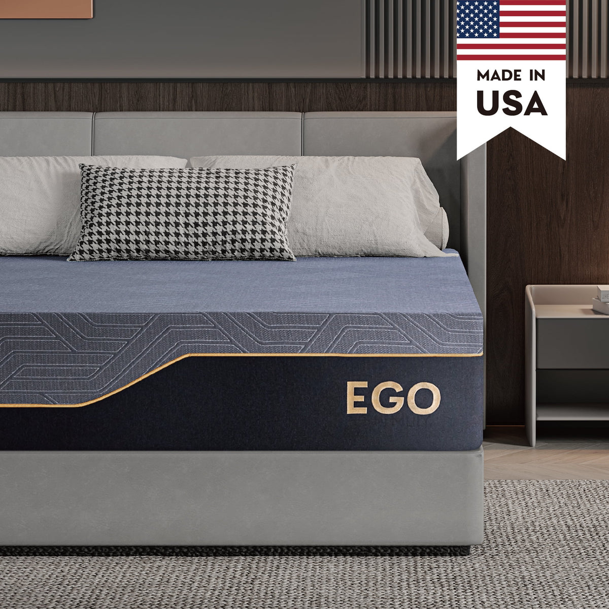 Black 14 inch Queen Memory Foam Mattress S1358