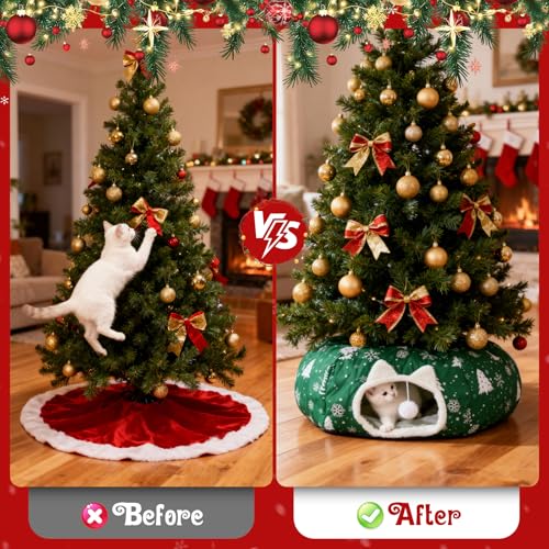 Cat Tunnel Bed Christmas Tree Skirt G51656