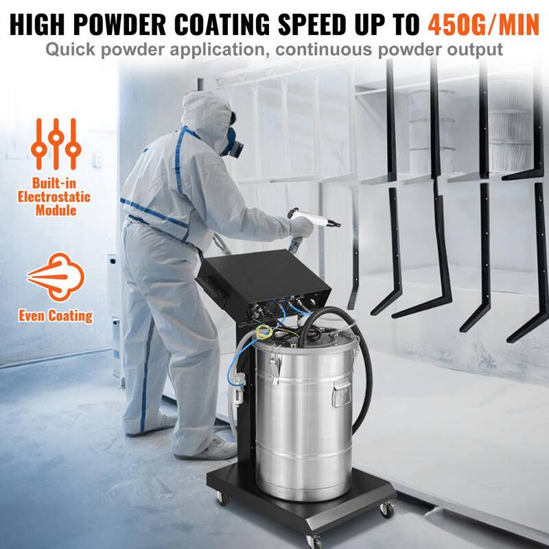 Powder Coating System, 40-Watt 100KV Electrostatic with 50L Powder Hopper D153