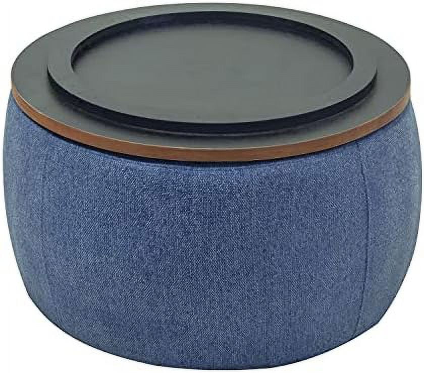 Round Ottoman with Reversible Lid Tray N370