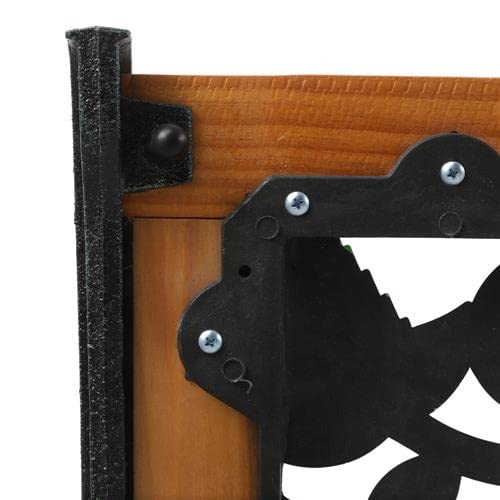 49.5in Hardwood Seat Metal Armrest Garden Bench W81942