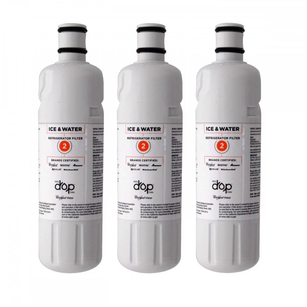 Refrigerator Ice & Water Filter 3 Pack W2606