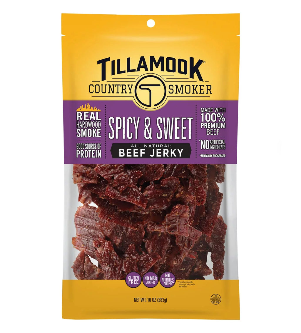 Spicy & Sweet Hardwood Smoked Beef Jerky, 10 Ounce P508
