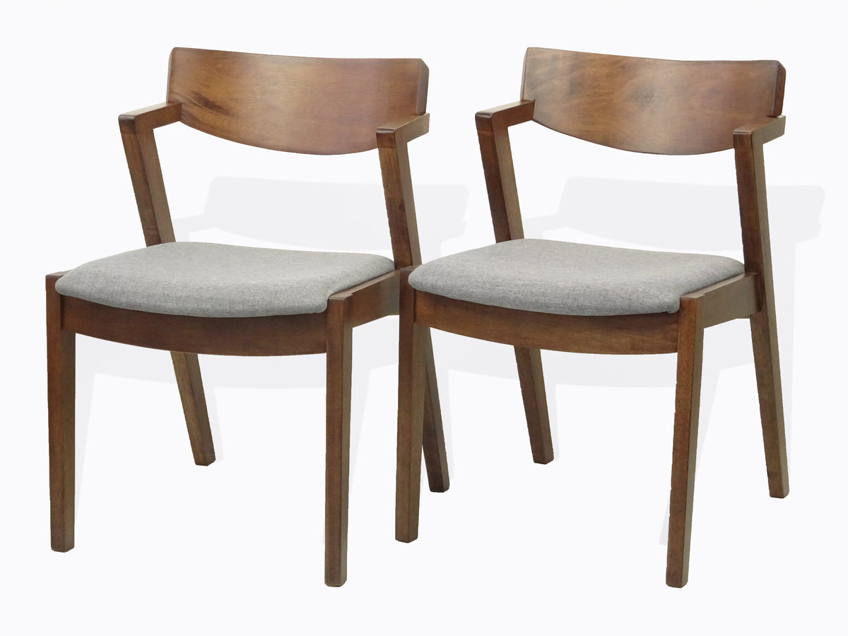 Solid Wood Dining Table and 2 Armchairs Medium Brown K96215