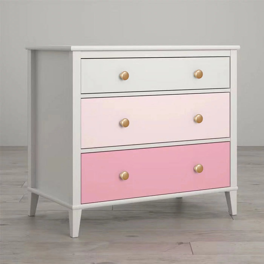 White 3 Drawer Wood Dresser B207