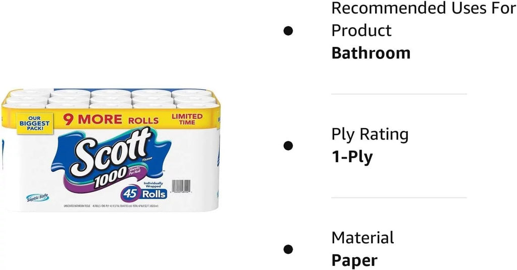 Bath Tissue 1000 Sheets 45 Rolls O767