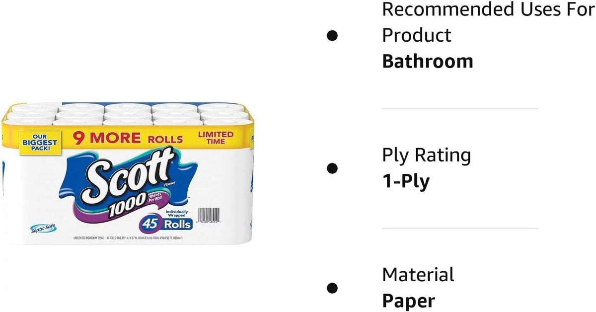 Bath Tissue 1000 Sheets 45 Rolls O767