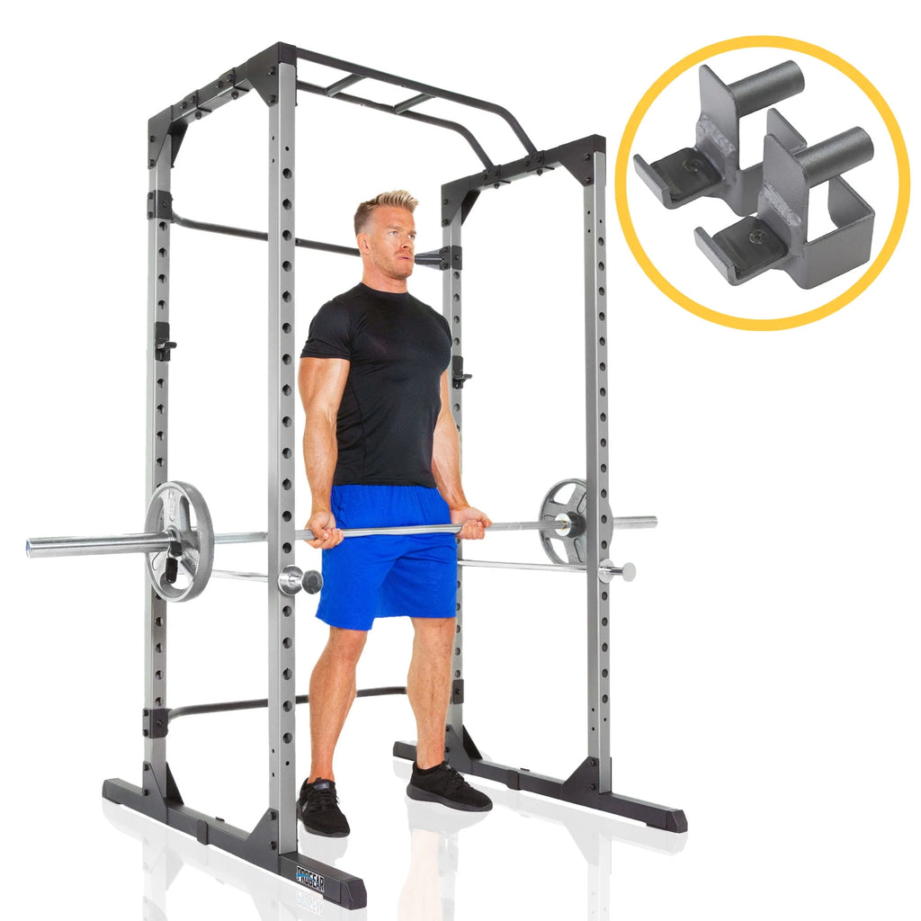 Squat Rack Power Cage with J-Hooks, 800lb Weight Capacity T801