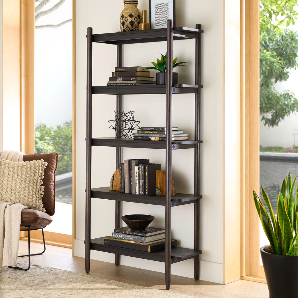 5 Shelf Wood Bookcase S1446