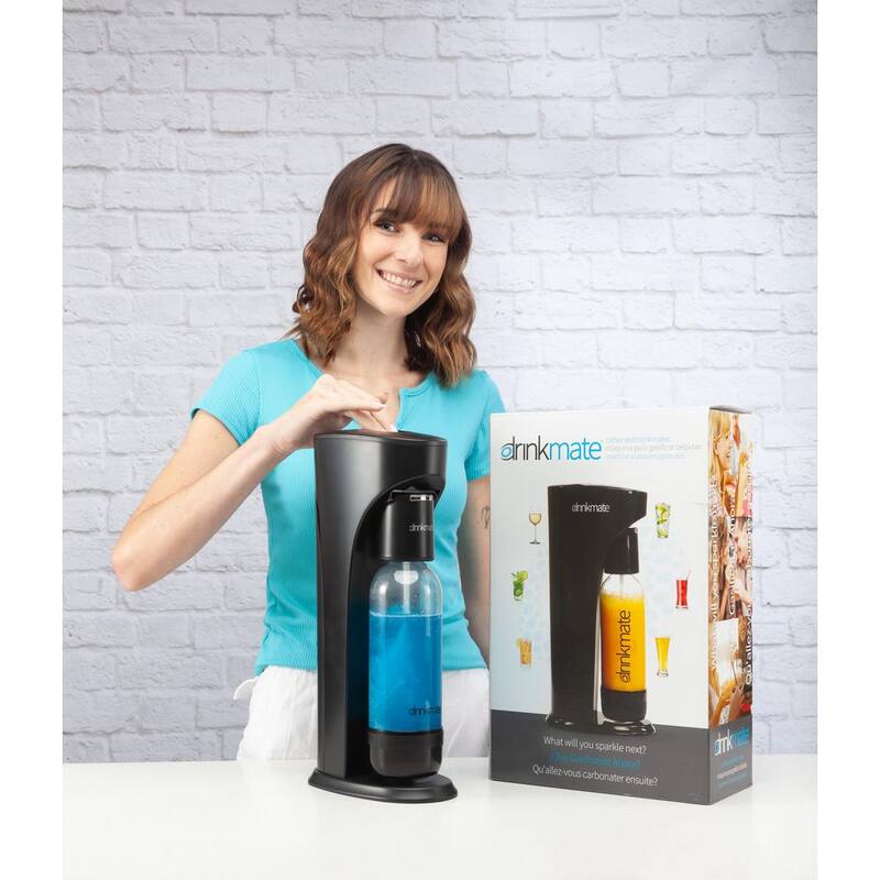Matt Black Sparkling Water & Soda Maker Machine with 3 CO2 Cartridge, 1L & 0.5L Bottles K10337