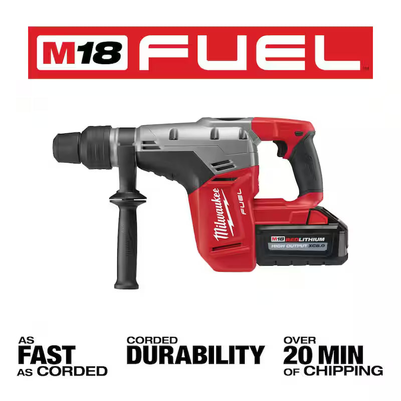 18-Volt Lithium-Ion Brushless Cordless 1-9/16 in. SDS-Max Rotary Hammer Kit with Two 8.0Ah Batteries & Grinder Q734