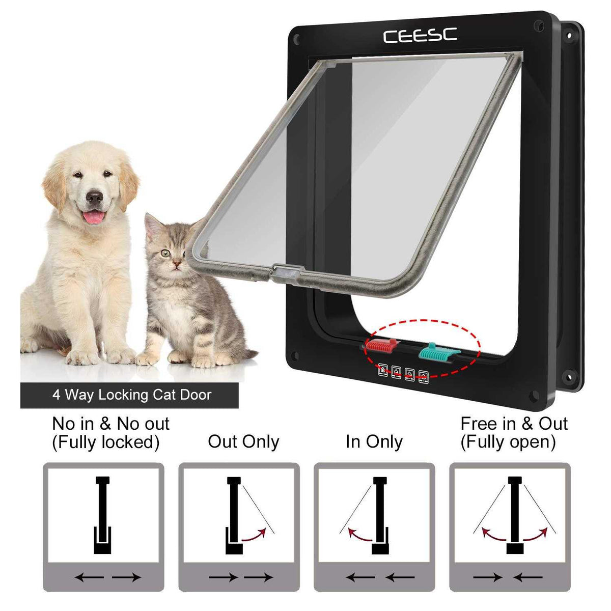 Extra Large 4 Way Locking Cat Door B64908
