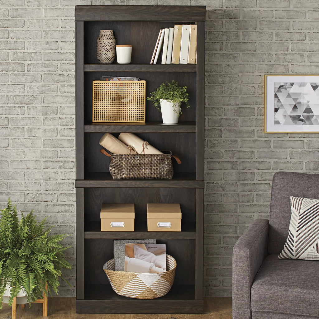 5 Shelf Rustic Gray Bookcase C167265