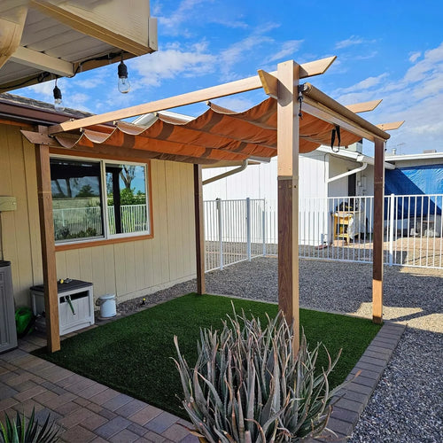 10' x 10' Outdoor Retractable Pergola with Sun Shade Canopy X950