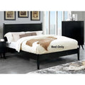 Black Wood Eastern King Size Bed with Panel Headboard H185